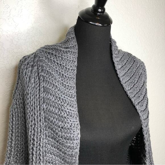 Theory Renata New Malaga gray open front linen blend cardigan sweater size Small - Picture 2 of 16